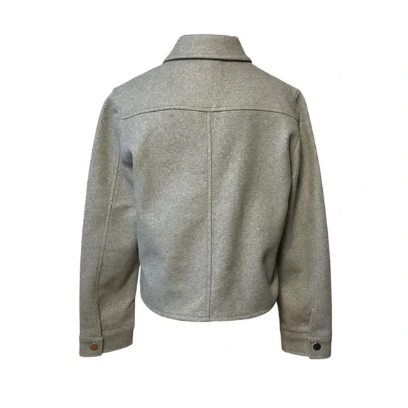 TRUTH sz Small Square Jacket Full Zip Snap Pockets Collared Cropped Gray NWT - Picture 5 of 11